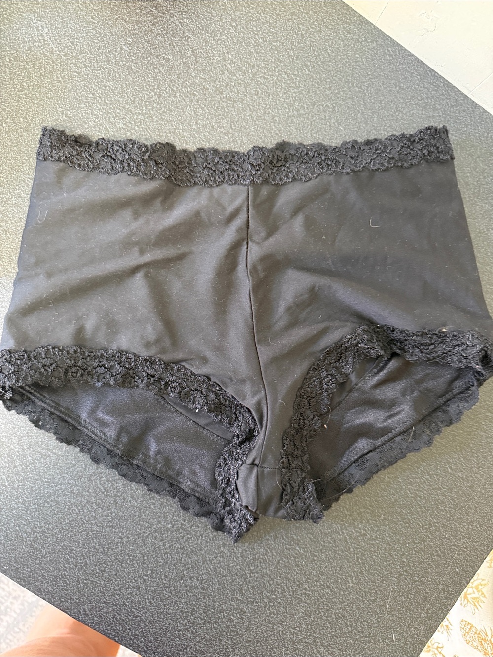 Secret Treasures Black Lace-Trim Boyshorts